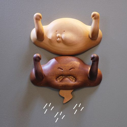 猜不到设计云朵情绪挂钩创意实木墙挂衣帽玄关挂钩乔迁礼物装饰摆