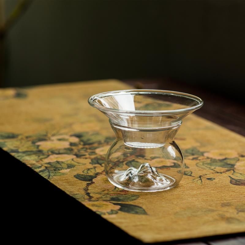 全玻璃滤孔茶滤茶漏架托底座网纱不锈钢分茶器公道杯高档过滤网图片