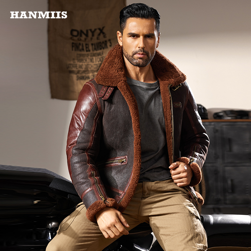 皮衣男士机车皮草原生态