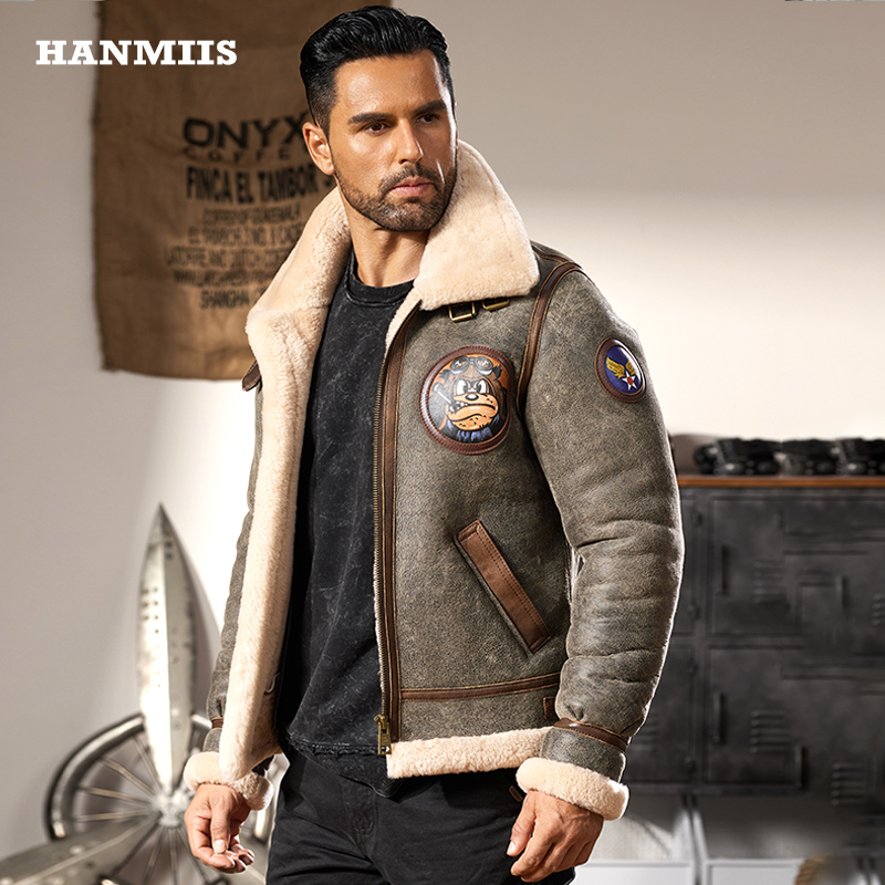 美式空军飞行服厚冬季B3皮毛一体