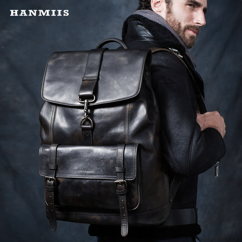 HANMIIS/汉名仕旅行袋全真皮背包