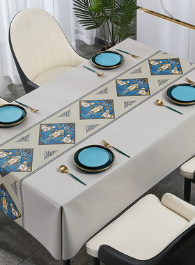 桌布防水防油免洗PVC茶几台布北欧餐桌垫长方形家用2021年新款
