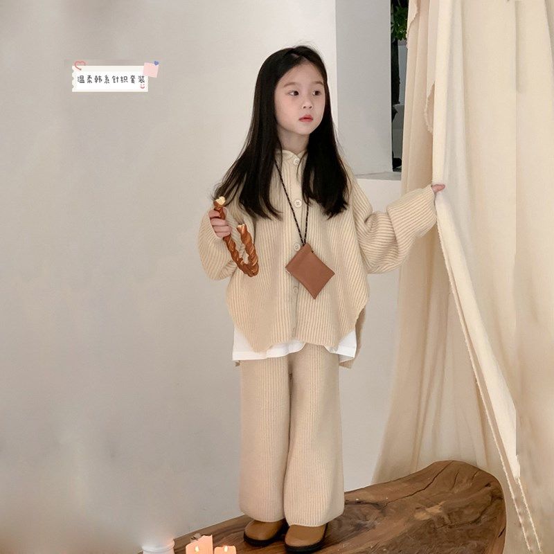 儿童毛衣套装秋2024女童洋气针织开衫两件套韩版女孩温柔休闲秋装,童装/婴儿装/亲子装,套装,淘宝优惠券,粉丝福利购,淘宝优惠卷