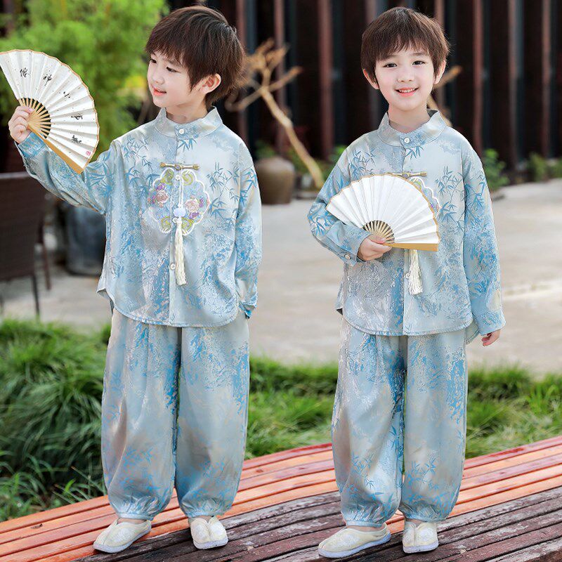 男童新中式套装秋季新款儿童唐装汉服两件套中小童宝宝国风衬衫潮,童装/婴儿装/亲子装,汉服,淘宝优惠券,粉丝福利购,淘宝优惠卷