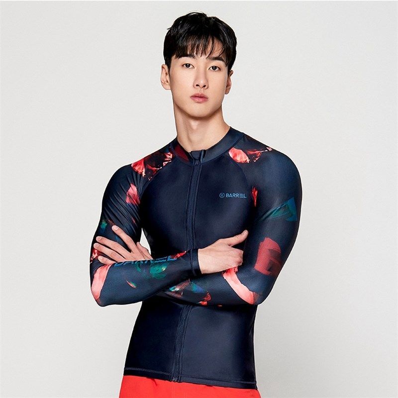 韩国潜水衣衣速泳衣男干拉链防晒水母游泳衣冲浪服套装男士潜水服