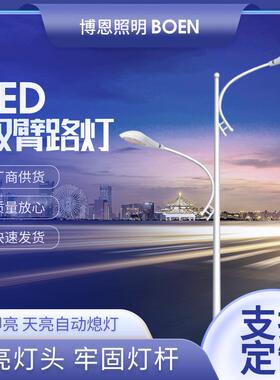户外照明路灯杆6米8米高低双臂双头新农村LED路灯市电路灯