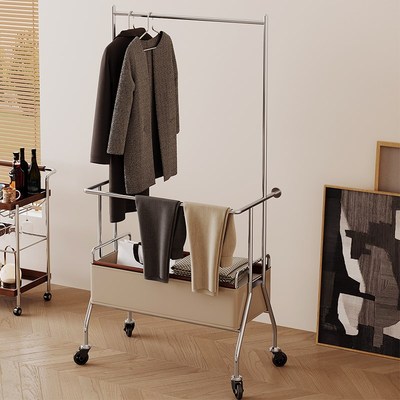 房间挂衣架置物架一体移动衣架落地开放式衣柜卧室家用衣服收纳架