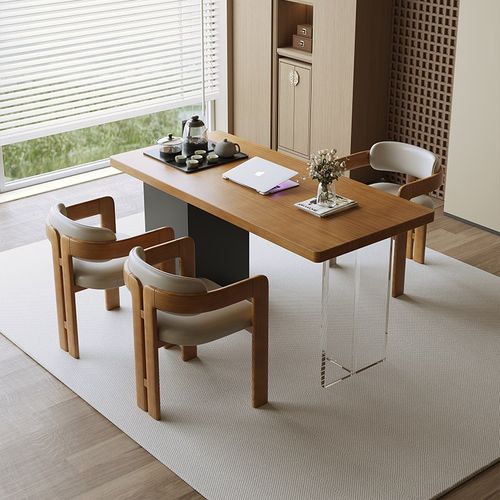 2025年新款实木茶桌椅组合现代简约家用阳台泡茶桌办公室功夫茶台