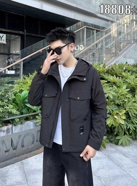L.JULI男装18808秋季新款日常百搭潮流时尚男士休闲连帽二棉外套
