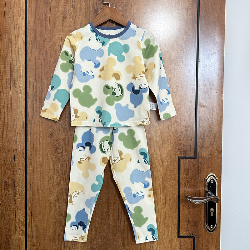 迪家男女童弹力棉秋衣卫生裤套装内衣高弹打底衣童装100-160码