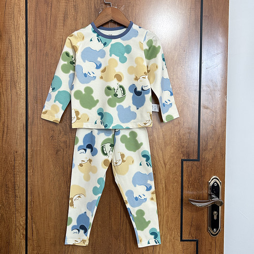 迪家男女童弹力棉秋衣卫生裤套装内衣高弹打底衣童装100-160码