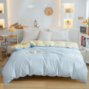 水洗棉被套单件全棉150x200纯色学生宿舍纯棉被套单件200x230被单