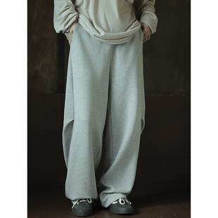 松紧腰卫裤 衣疫 圆弧形立体剪裁380g弯刀宽松百搭直筒休闲裤