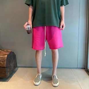 高街宽松直筒篮球运动休闲五分裤 夏季 潮牌卫裤 男美式 子潮 纯色短裤