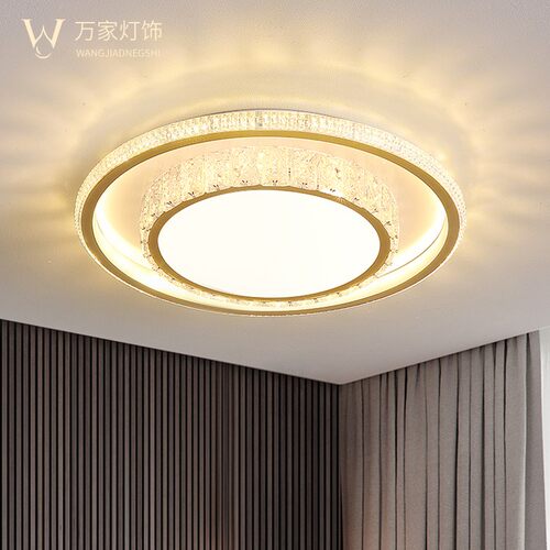 后现代轻奢水晶超薄吸顶灯北欧简约餐厅卧室客厅led灯具