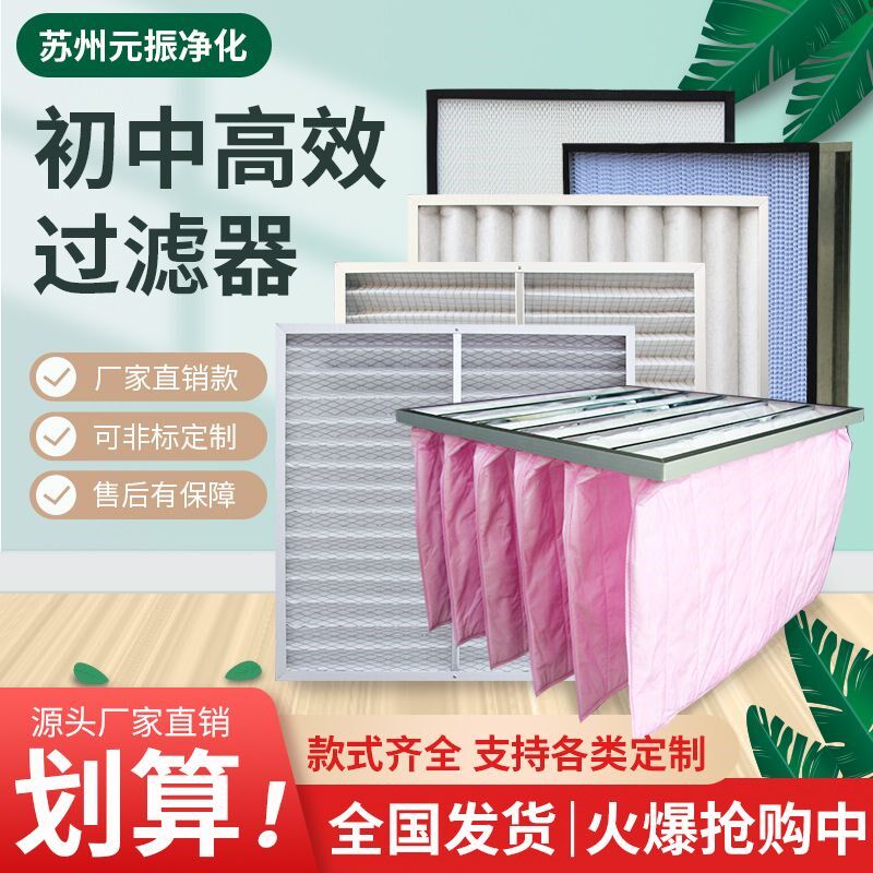 G4初效板式过滤器F7中效袋式可清洗净化空气过滤网中央空调无纺布