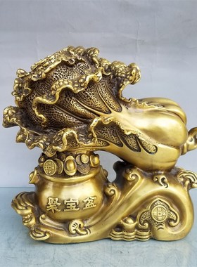 纯铜白菜聚宝盆摆件铜葫芦百财福禄家居客厅办公室装饰品开业礼品
