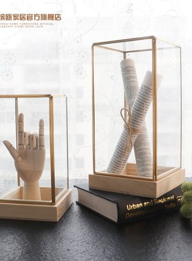 创意摆件家居装饰品客厅办公室玄关桌面电视柜酒柜玻璃罩子展示罩