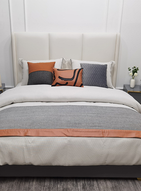 别墅展厅样板间 家具配套床品 北欧简美床上用品多件套床品床笠款