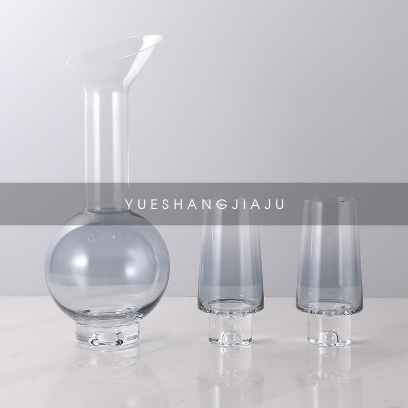简约现代轻奢玻璃红酒具一套酒杯样板间客厅酒柜吧台摆件软装饰品