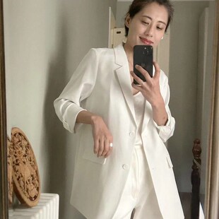 黑色经典 2023春季 30姆米重磅真丝西装 非常推荐 西服外套女小众 新款