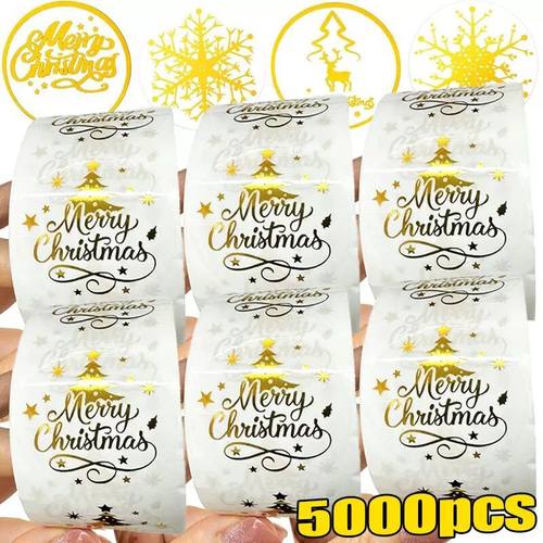 10/1Rolls Self Adhesive Snowflake er Gold Merry Christmas DI