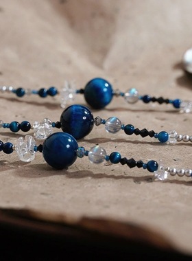 岁有小安送你一颗深沉的小星星蓝虎眼石灰月光石白水