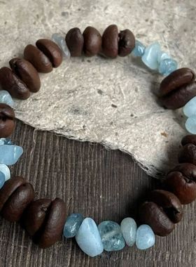 咖啡豆手链diy云南模型饰品装饰挂件摆件百香籽手串精品纯熟日晒