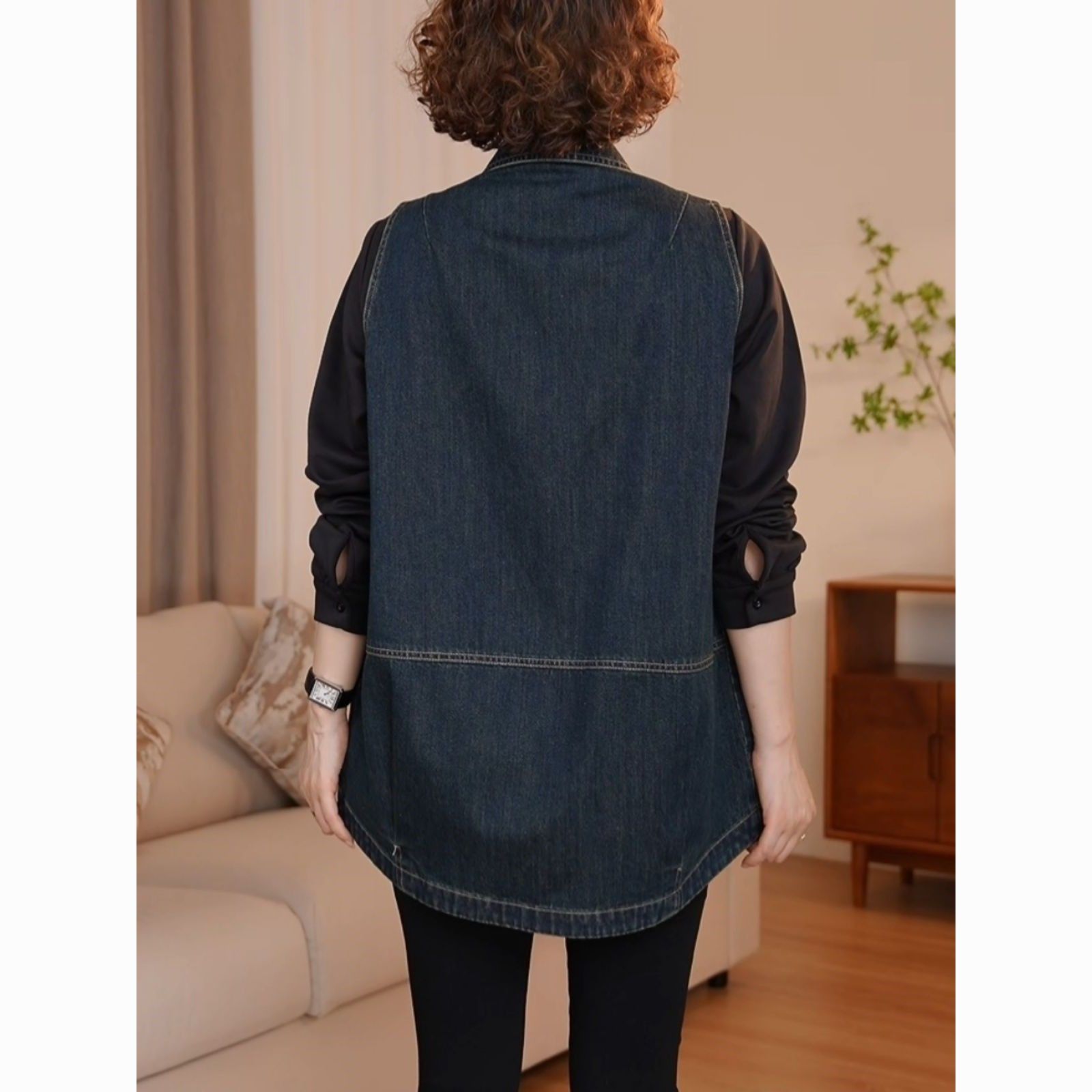 大码宽松牛仔马甲女外套春秋季新款韩版显瘦百搭无袖背心马夹外穿