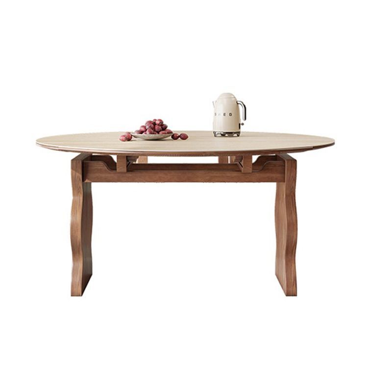 中古风餐桌家用现代简约可伸缩折叠跳台式饭桌小户型方圆两用桌子