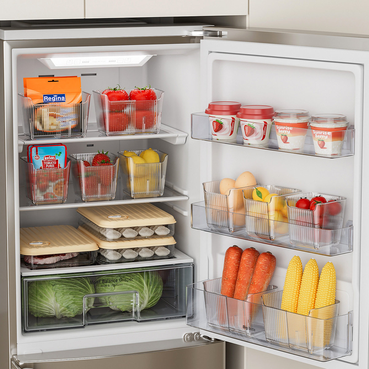 冰箱内侧门收纳盒分格分类整理置物架食物蔬菜保鲜盒葱姜蒜整理盒,收纳整理,冰柜置物架,淘宝优惠券,粉丝福利购,淘宝优惠卷