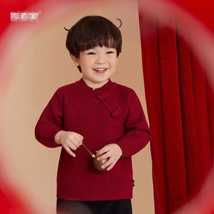 儿童拜年服国风冬宝宝新年童装男童毛衣女新年衣服婴儿唐装过年服