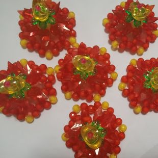 手工串珠闽南拜佛供佛点缀盘斋菜花成品6朵拜拜专用花一