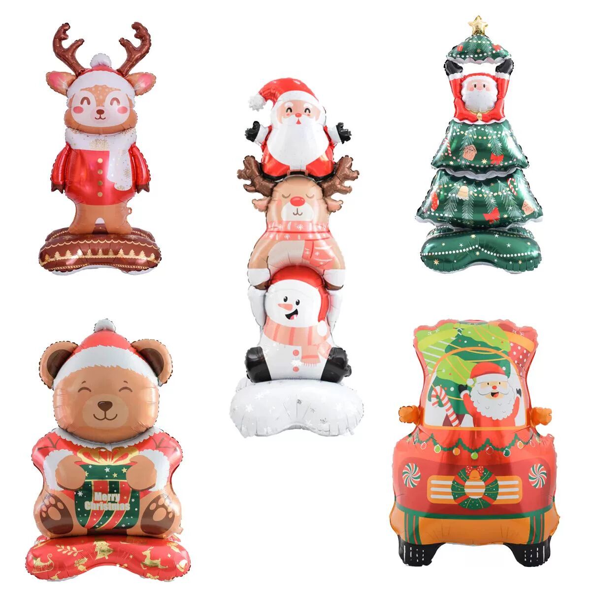 1pc 58inch Stand Pedestal Christmas Theme Elk Bear Car Tree