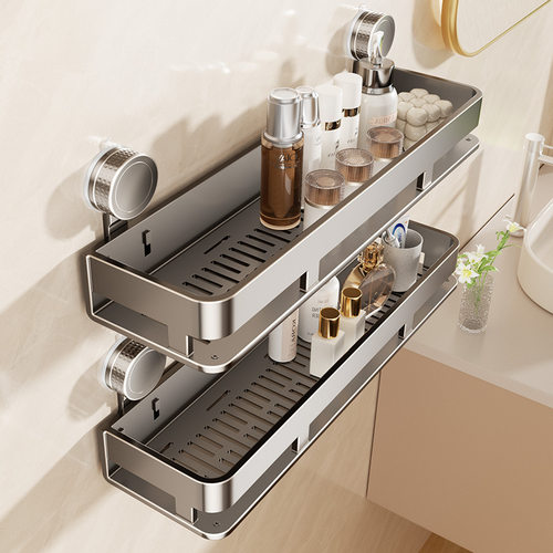 厨房吸盘置物架壁挂式调料架墙上免打孔多功能调味品收纳架子神器