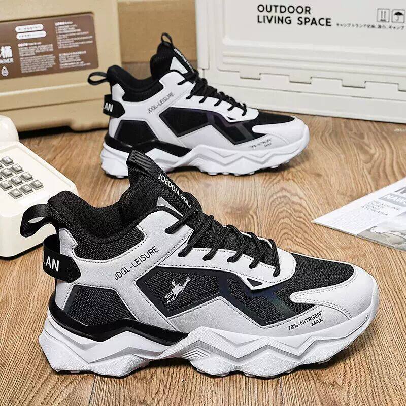 乔丹格兰高帮运动鞋男夏季网面透气厚底男鞋47码减震防滑跑步鞋男