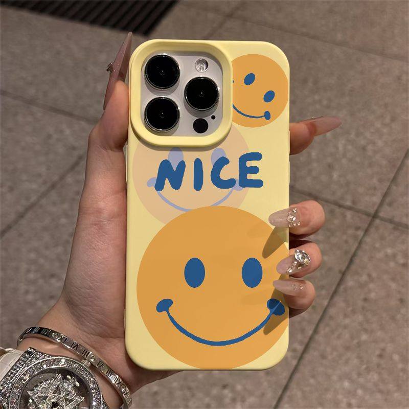 液态硅胶笑脸nice适用于苹果16/15/14/13promax手机壳12/11防摔
