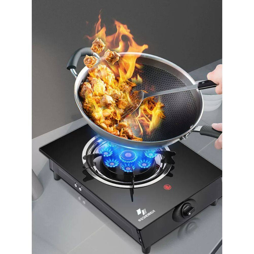 上海申花煤气灶家用单灶液化气猛火灶台式燃气灶天然气猛火灶炉具