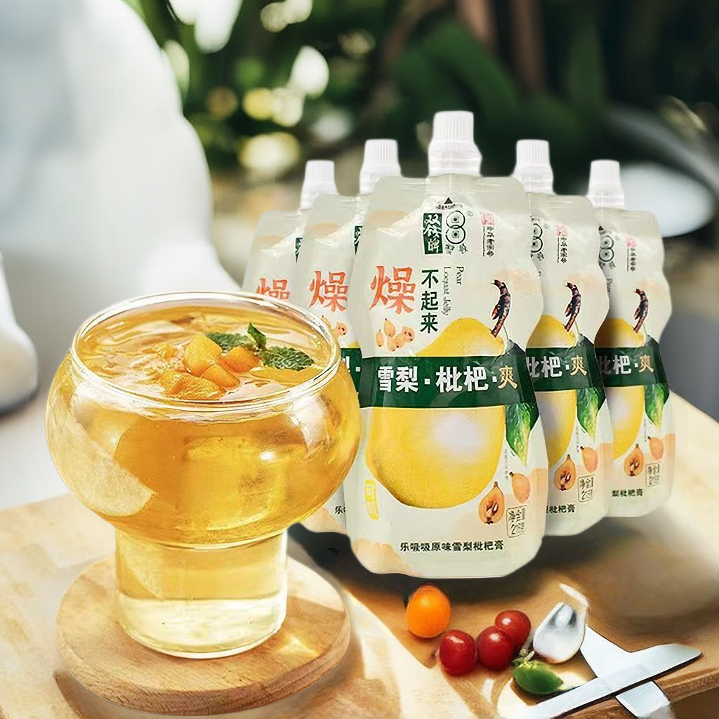 正宗双钱牌雪梨枇杷膏218克/袋便携休闲零食正品