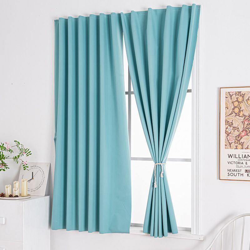 魔术贴窗帘小窗户出租房免打孔安装卧室粘贴式简易加厚纯色遮光布