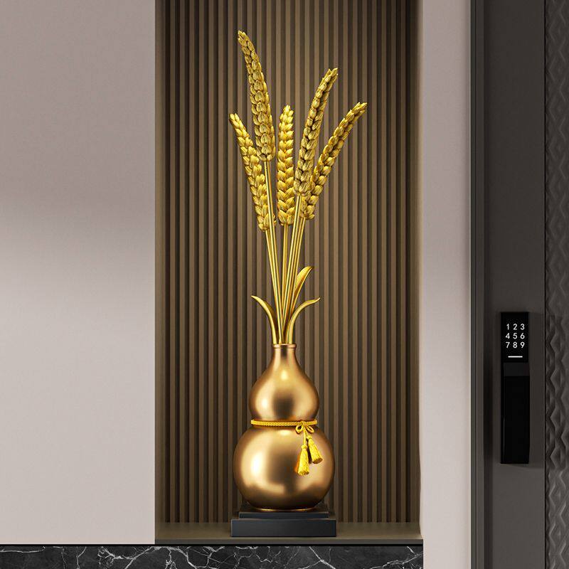 岁岁平安麦穗葫芦摆件镇宅招财入户玄关装饰大麦开业乔迁新居礼物