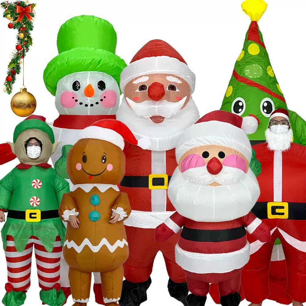 Christmas Funny Inflatable Costumes Gingerbread Man Santa Cl