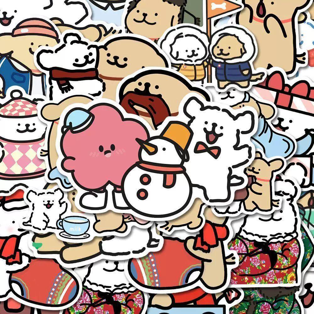 50-100张可爱马尔济斯小狗iPad手机保护壳电脑高颜值装饰diy手账,文具电教/文化用品/商务用品,贴纸/立体贴纸,淘宝优惠券,粉丝福利购,淘宝优惠卷