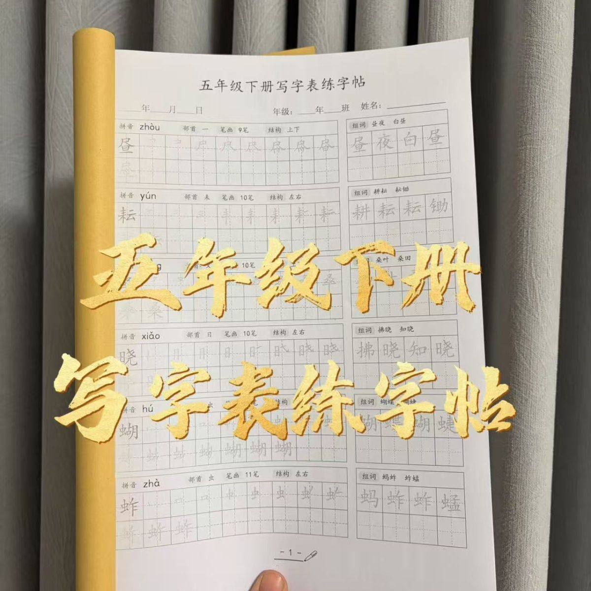 2026春新人教版版语文笔顺笔画五年级文下册写字表生字字帖练字本,文具电教/文化用品/商务用品,课业本/教学用本,淘宝优惠券,粉丝福利购,淘宝优惠卷