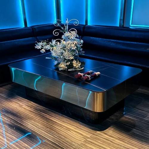KTV酒吧茶几发光专用钛金不锈钢包厢大厅卡座家用会所夜总会桌子