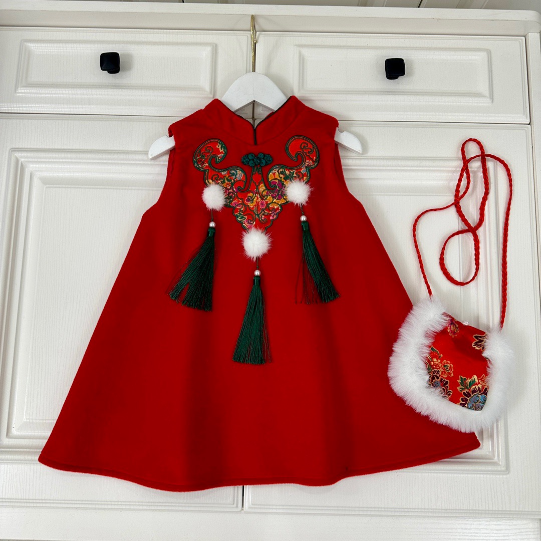 女童连衣裙汉服唐装旗袍背心裙