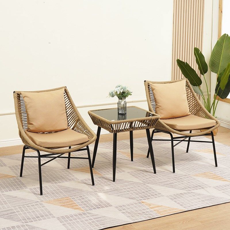现代简约阳台休闲桌椅民宿一桌两椅组合户外庭院露天防水防晒藤椅,住宅家具,阳台椅,淘宝优惠券,粉丝福利购,淘宝优惠卷