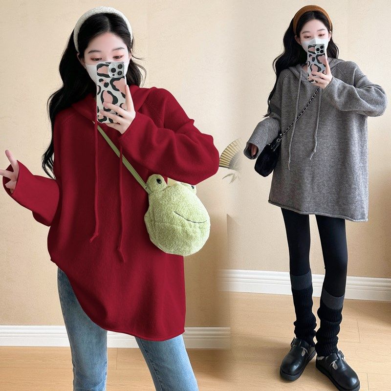孕妇装秋冬装时尚长袖连帽针织衫毛衣宽松大码休闲上衣冬装打底衫,孕妇装/孕产妇用品/营养,针织衫,淘宝优惠券,粉丝福利购,淘宝优惠卷