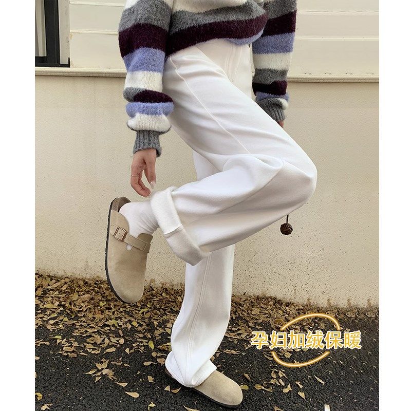 孕妇裤子秋冬加绒白色牛仔裤宽松显瘦托腹加厚保暖直筒阔腿裤长裤,孕妇装/孕产妇用品/营养,孕妇休闲裤,淘宝优惠券,粉丝福利购,淘宝优惠卷