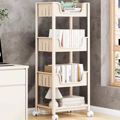 桌边书架置物架家用落地简易书柜可移动书架儿童桌旁书本收纳神器